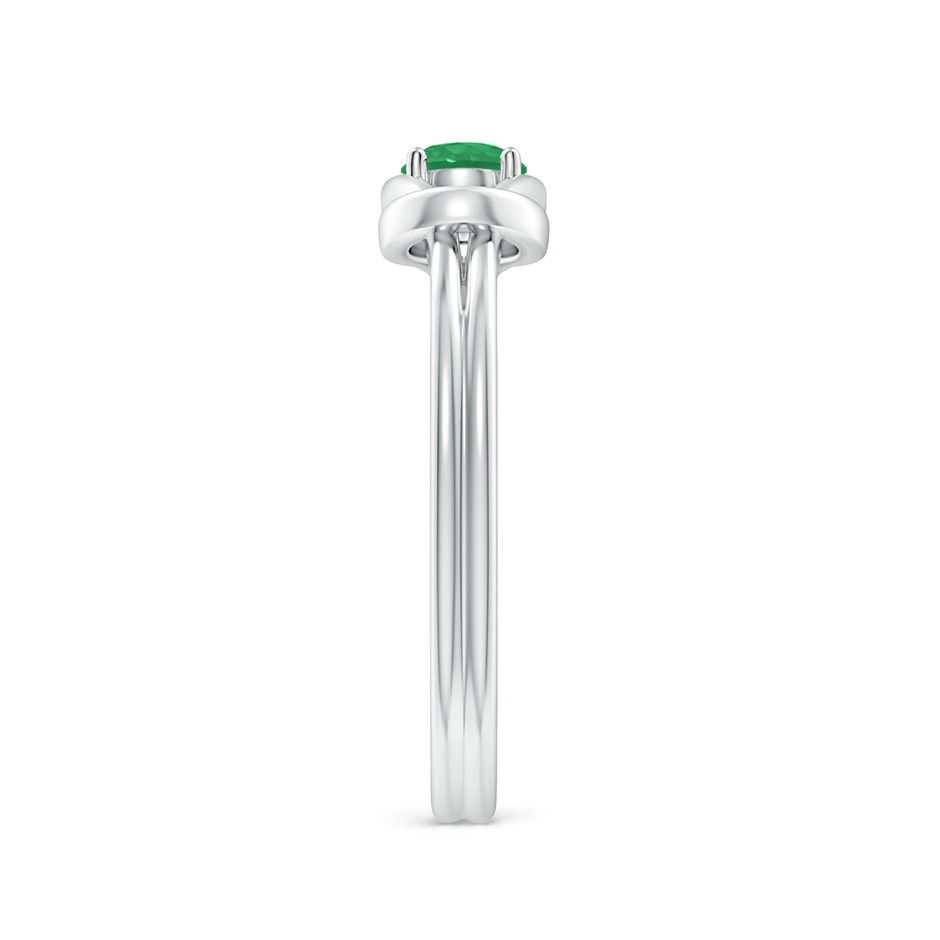 4mm A Solitaire Emerald Infinity Knot Ring in P950 Platinum side 299