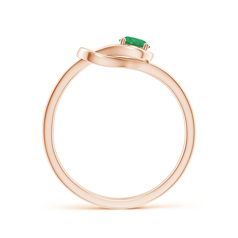 4mm A Solitaire Emerald Infinity Knot Ring in Rose Gold side 199