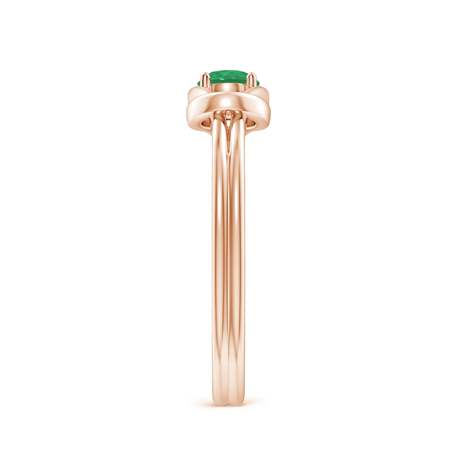 4mm A Solitaire Emerald Infinity Knot Ring in Rose Gold side 299