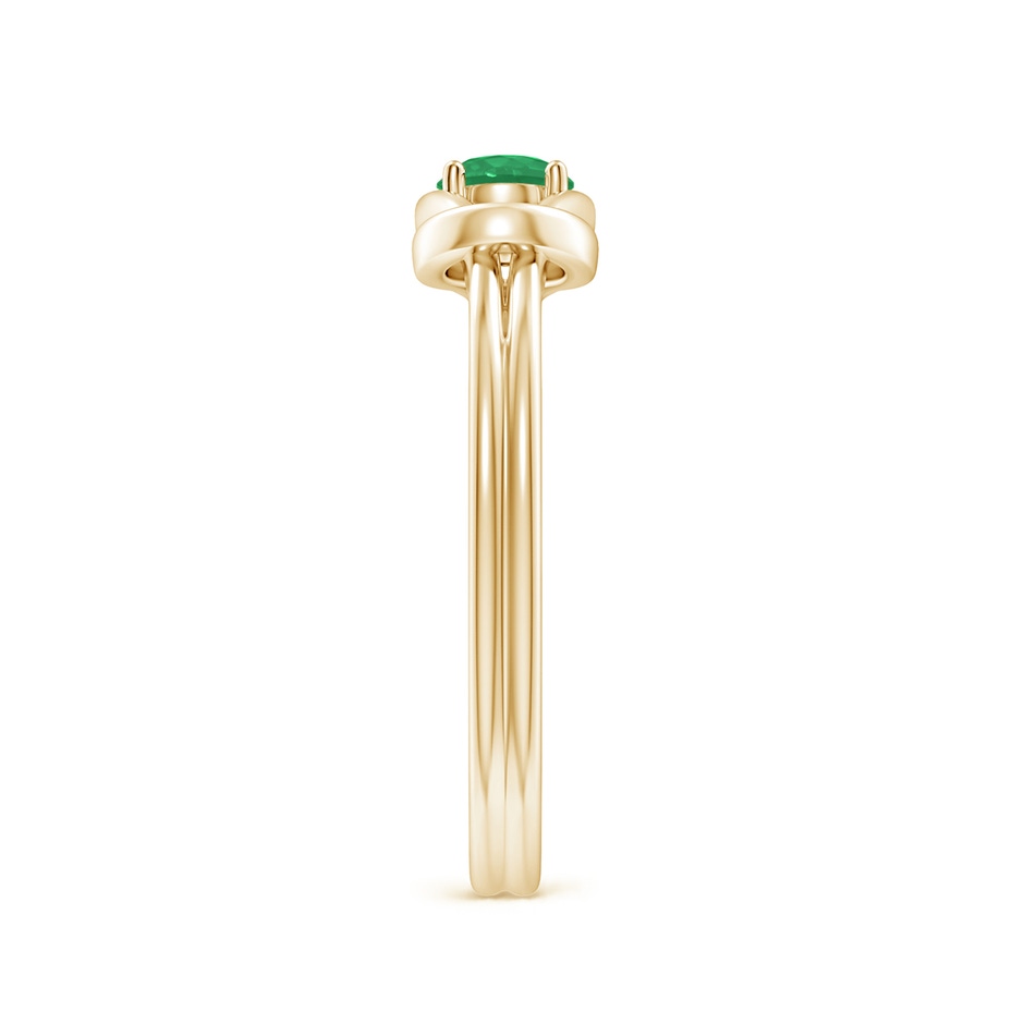4mm A Solitaire Emerald Infinity Knot Ring in Yellow Gold side 299