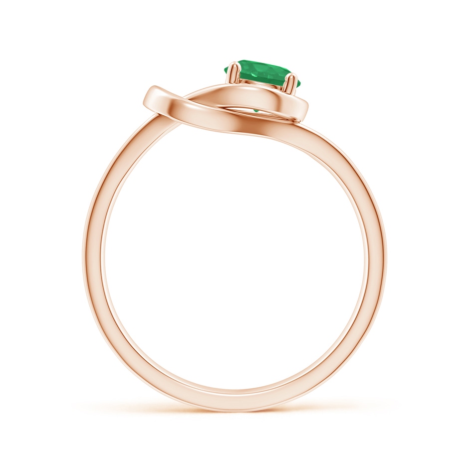 5mm A Solitaire Emerald Infinity Knot Ring in Rose Gold side 199