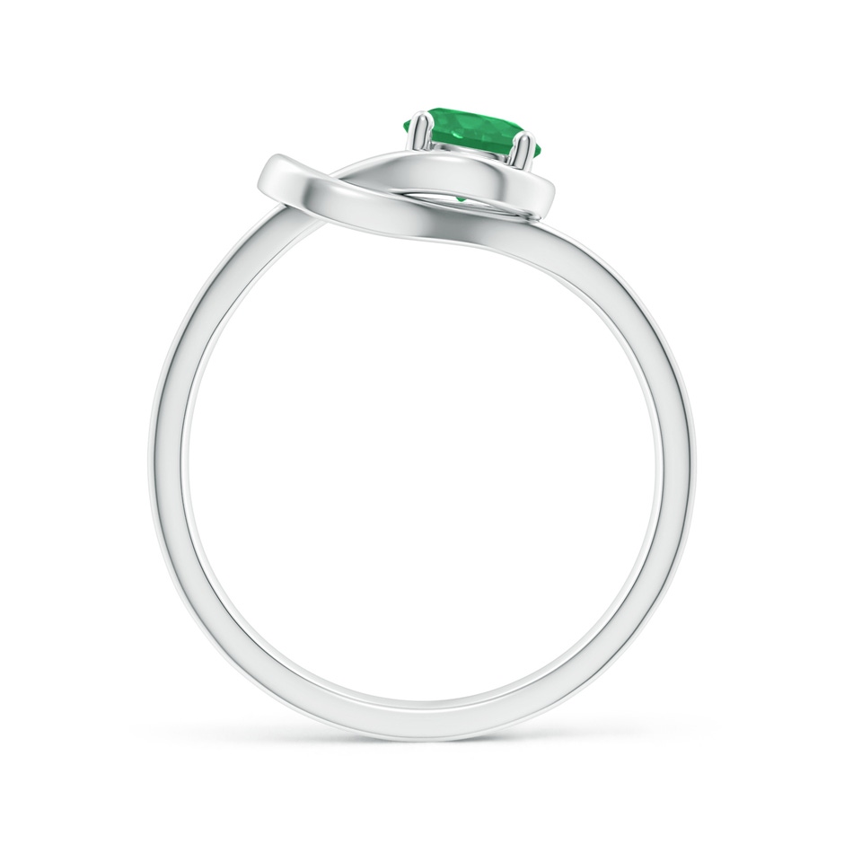 5mm A Solitaire Emerald Infinity Knot Ring in White Gold side 199