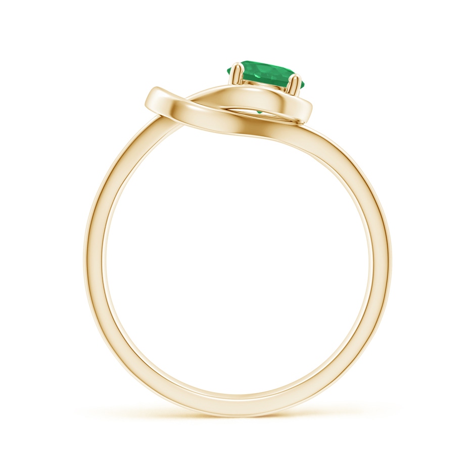 5mm A Solitaire Emerald Infinity Knot Ring in Yellow Gold side 199