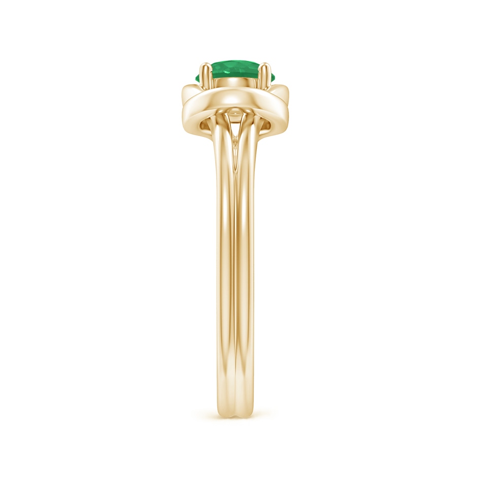5mm A Solitaire Emerald Infinity Knot Ring in Yellow Gold side 299