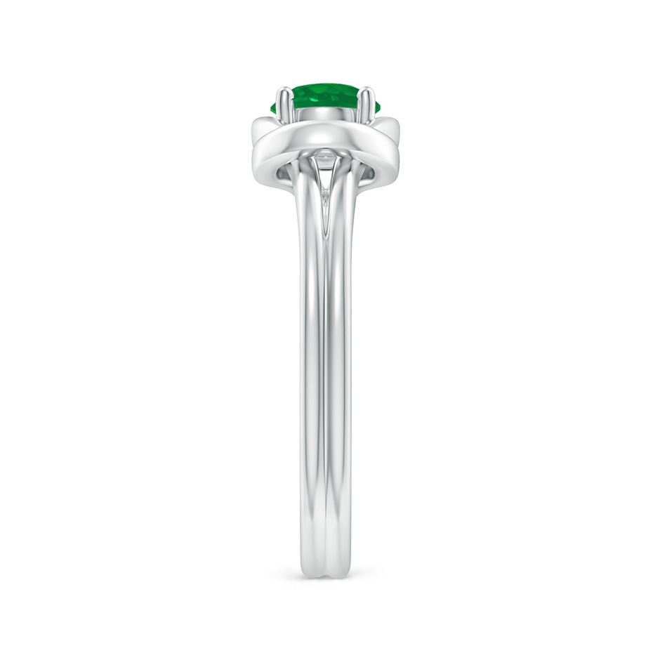 5mm AA Solitaire Emerald Infinity Knot Ring in P950 Platinum side 299