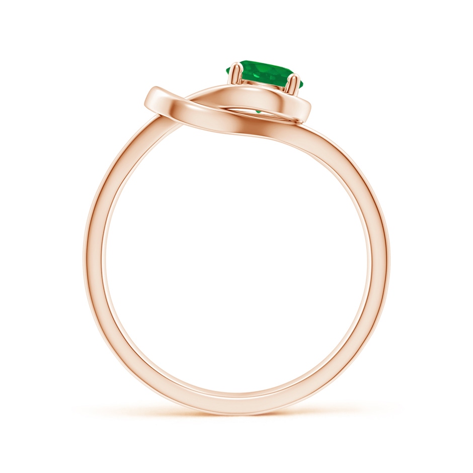 5mm AA Solitaire Emerald Infinity Knot Ring in Rose Gold side 199