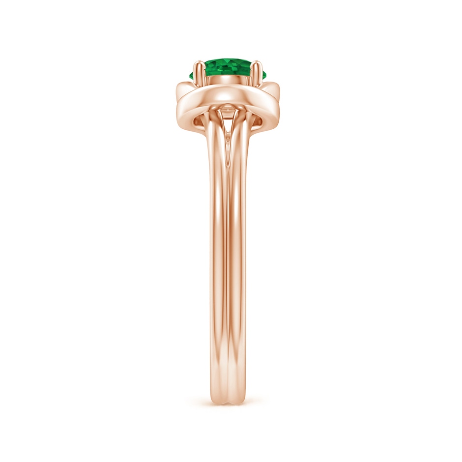 5mm AAA Solitaire Emerald Infinity Knot Ring in Rose Gold side 299