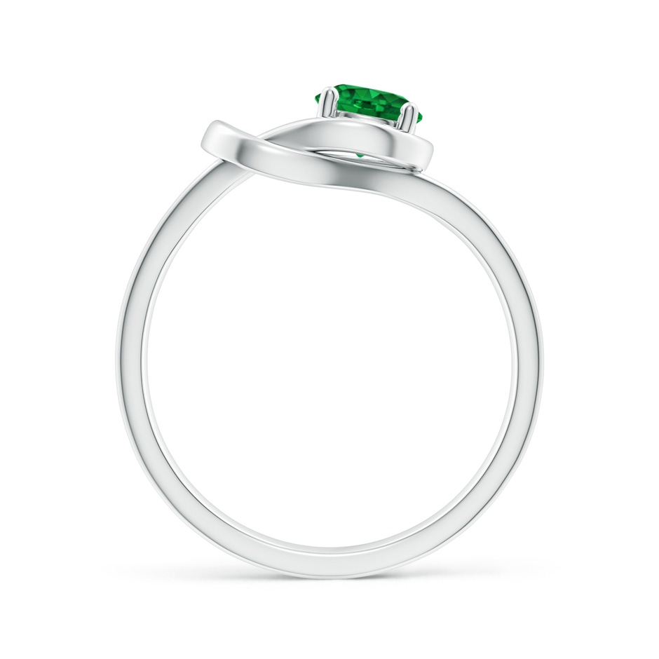 5mm AAAA Solitaire Emerald Infinity Knot Ring in White Gold side 199