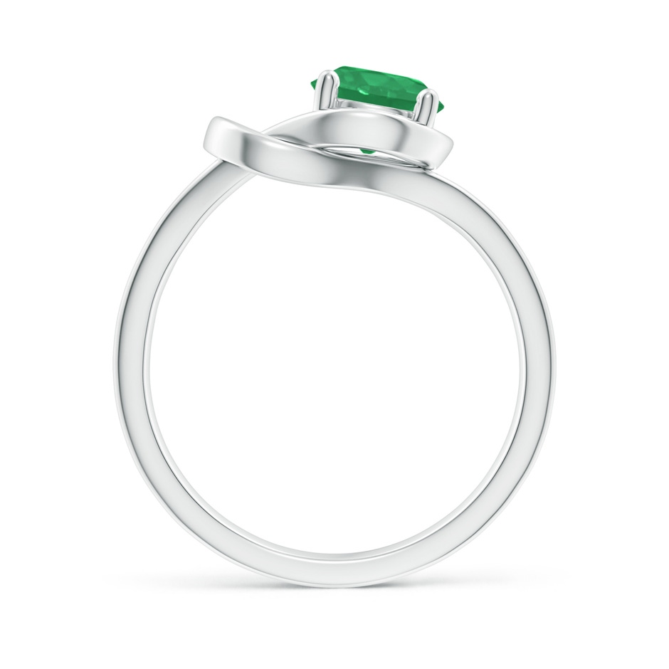 6mm A Solitaire Emerald Infinity Knot Ring in P950 Platinum side 199