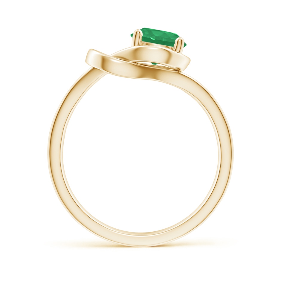 6mm A Solitaire Emerald Infinity Knot Ring in Yellow Gold side 199