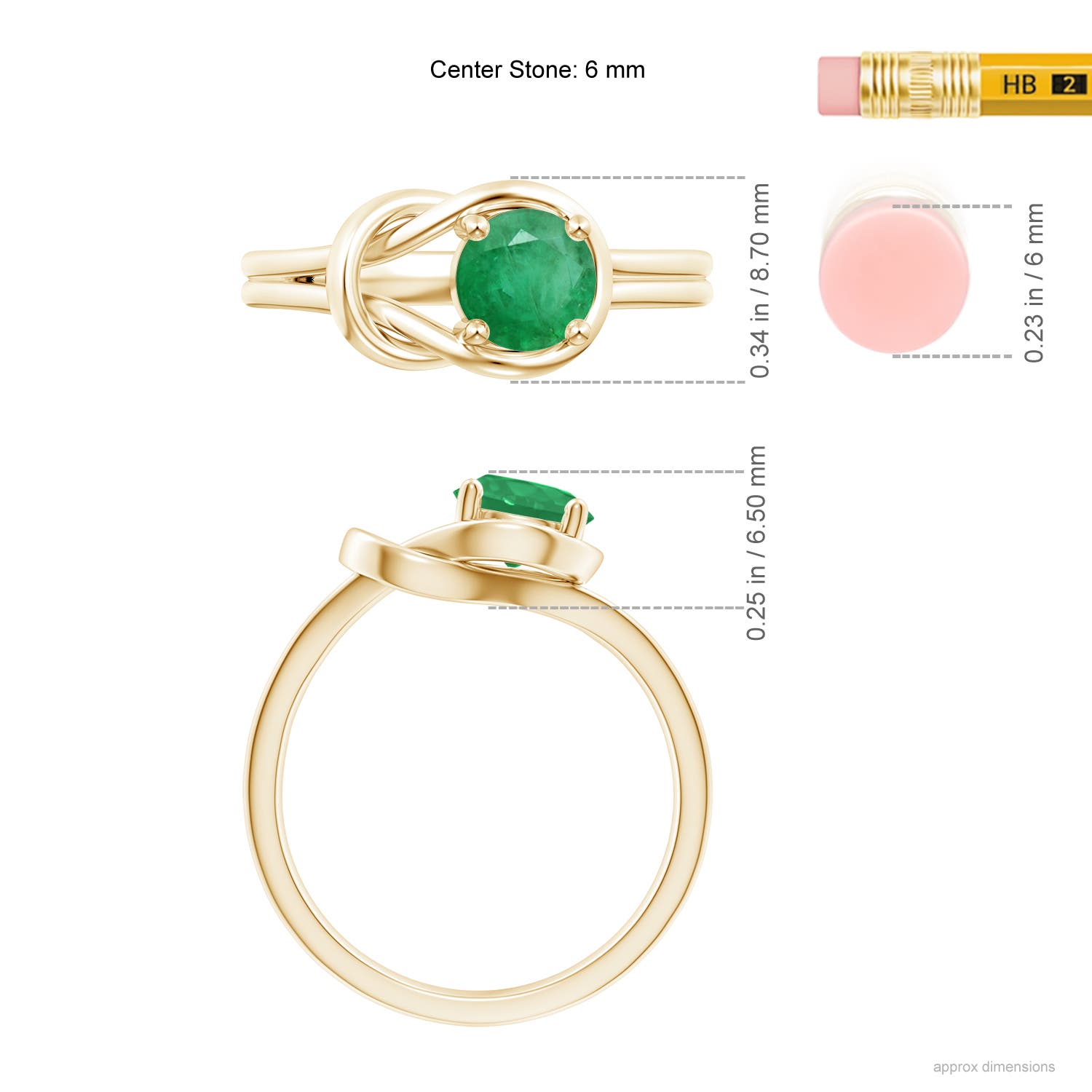 A - Emerald / 0.75 CT / 14 KT Yellow Gold