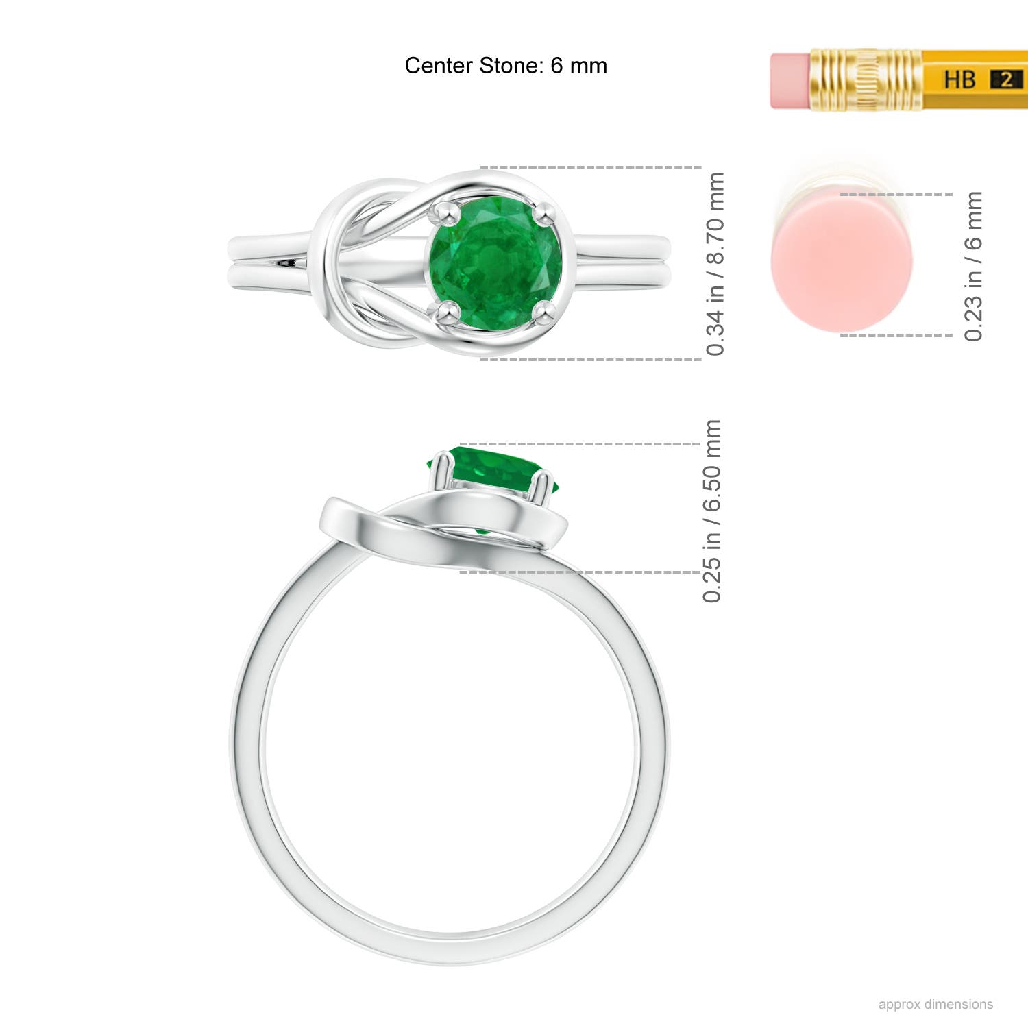 AA - Emerald / 0.75 CT / 14 KT White Gold