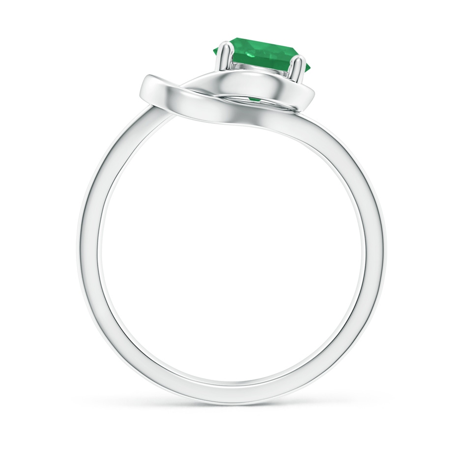 7mm A Solitaire Emerald Infinity Knot Ring in P950 Platinum side 199