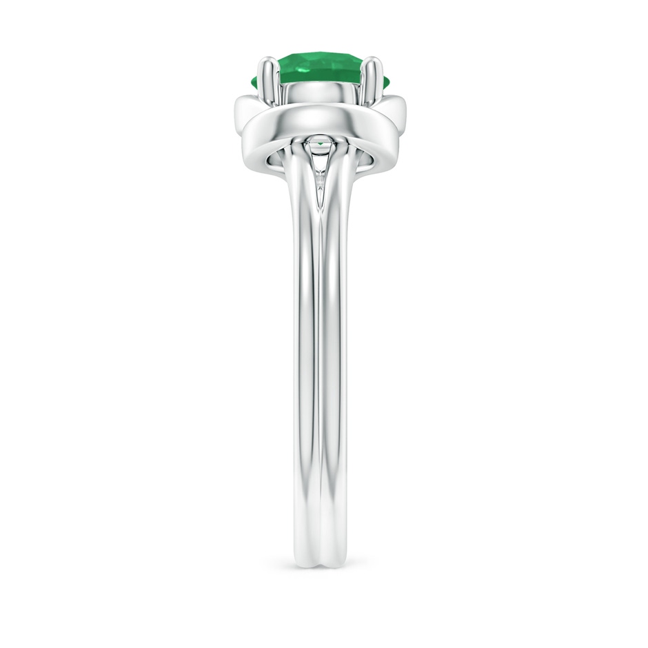 7mm A Solitaire Emerald Infinity Knot Ring in P950 Platinum side 299