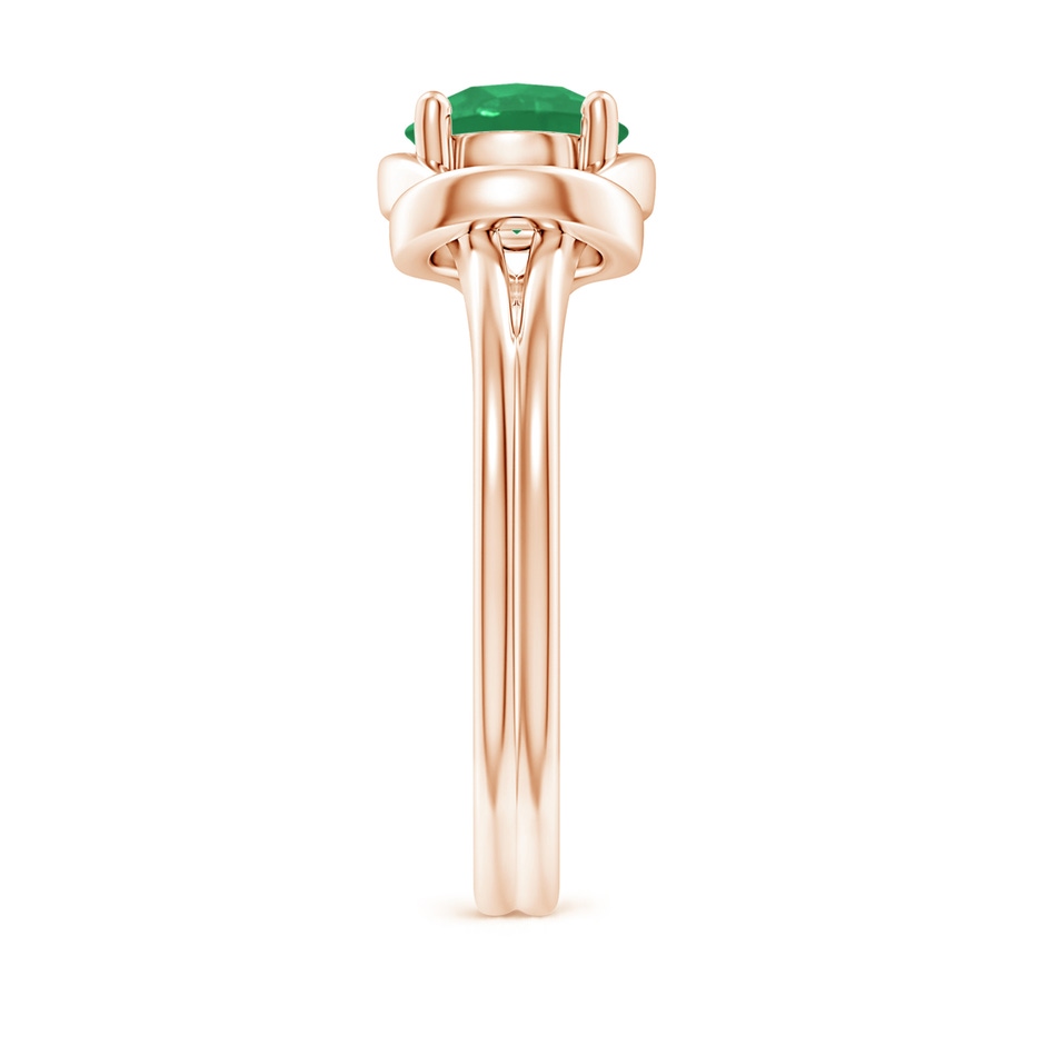 7mm A Solitaire Emerald Infinity Knot Ring in Rose Gold side 299