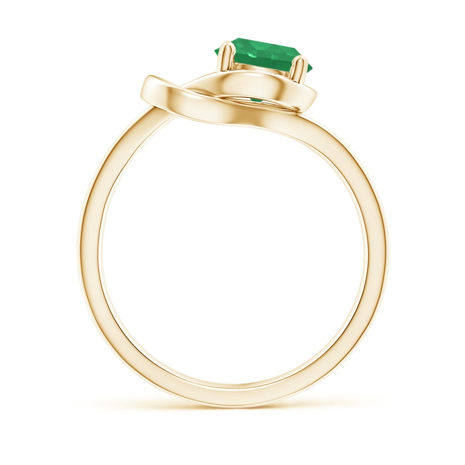7mm A Solitaire Emerald Infinity Knot Ring in Yellow Gold side 199