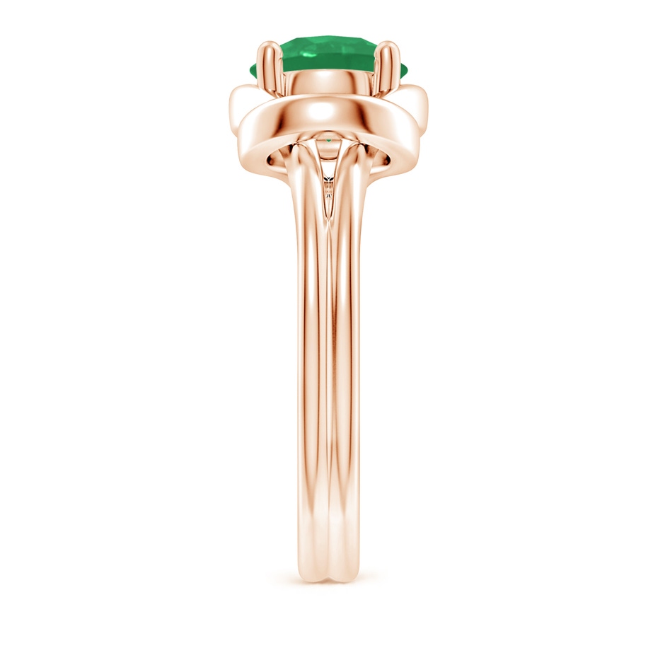 8mm A Solitaire Emerald Infinity Knot Ring in Rose Gold side 299