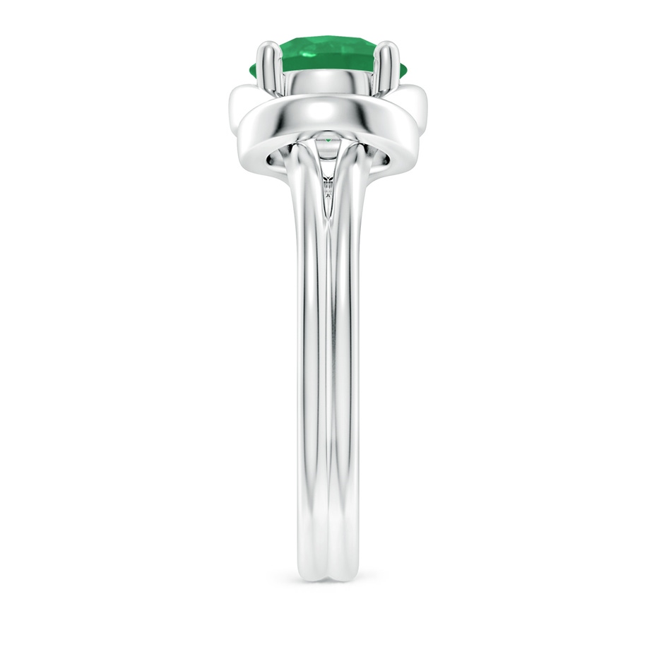 8mm A Solitaire Emerald Infinity Knot Ring in White Gold side 299