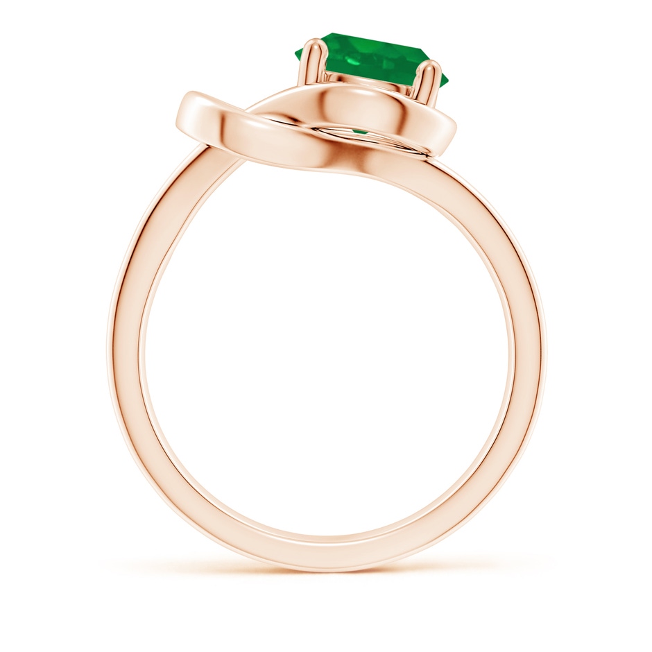 8mm AA Solitaire Emerald Infinity Knot Ring in Rose Gold side 199