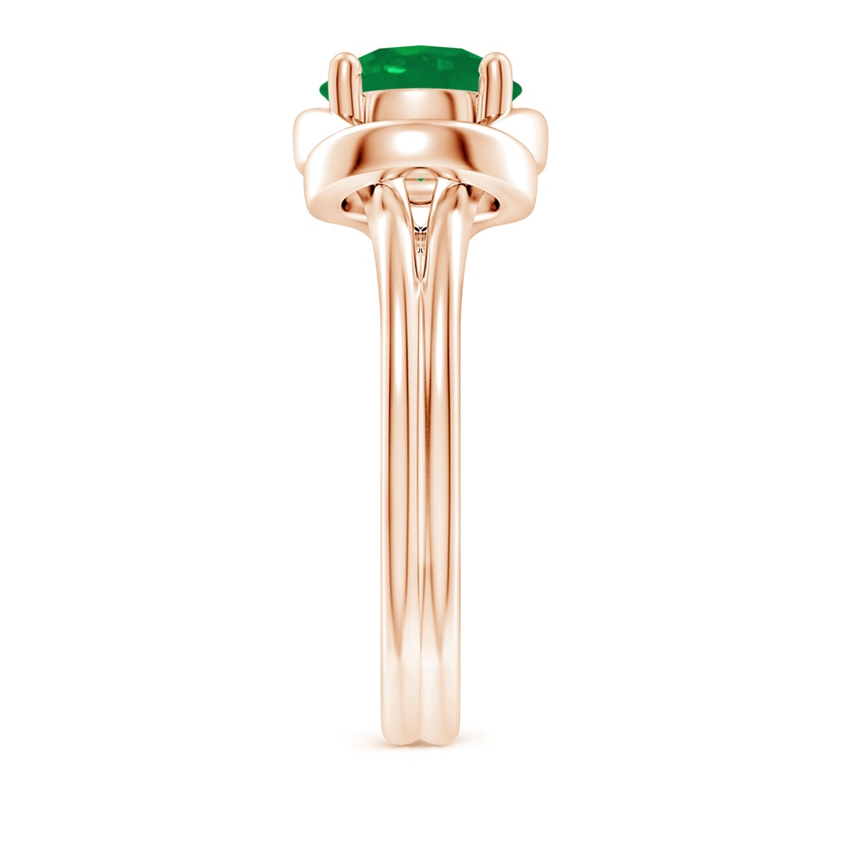 8mm AA Solitaire Emerald Infinity Knot Ring in Rose Gold side 299