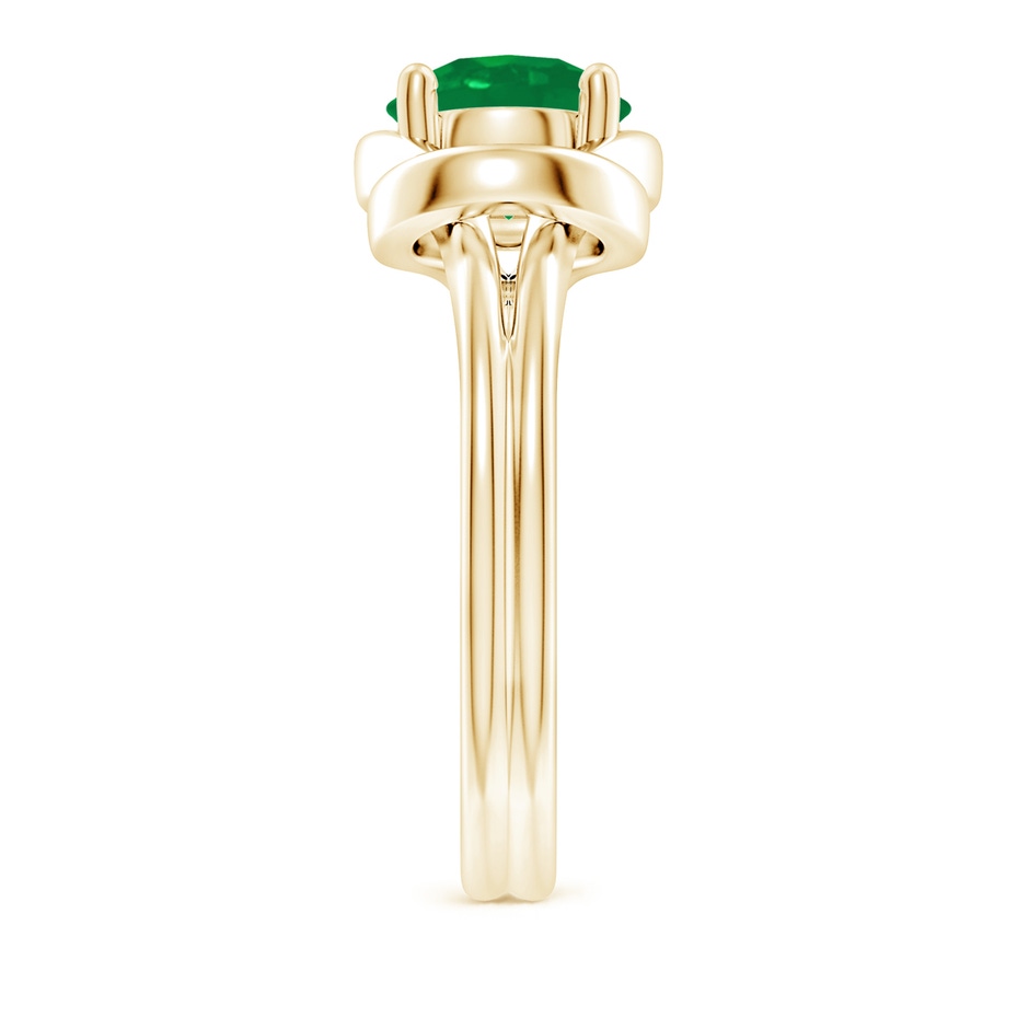 8mm AA Solitaire Emerald Infinity Knot Ring in Yellow Gold side 299