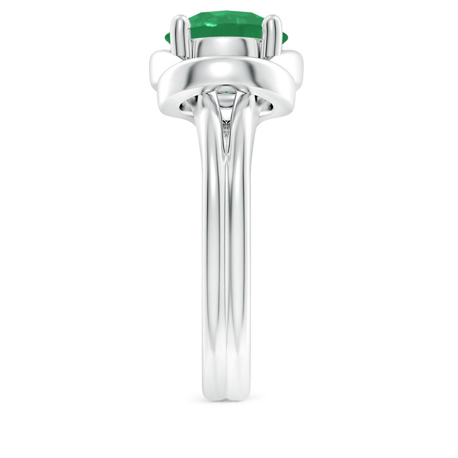 9mm A Solitaire Emerald Infinity Knot Ring in P950 Platinum side 299