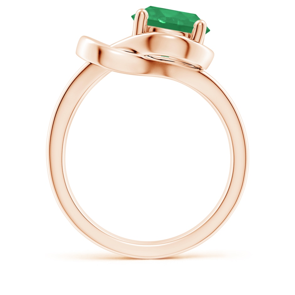 9mm A Solitaire Emerald Infinity Knot Ring in Rose Gold side 199