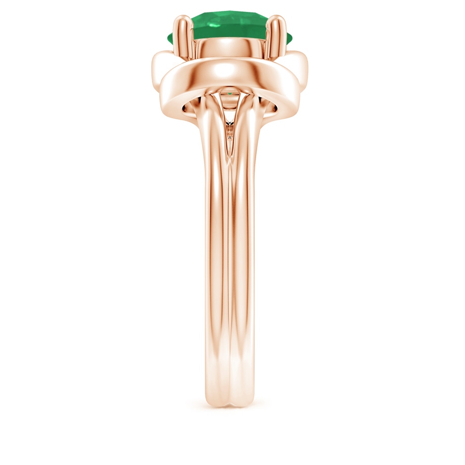 9mm A Solitaire Emerald Infinity Knot Ring in Rose Gold side 299