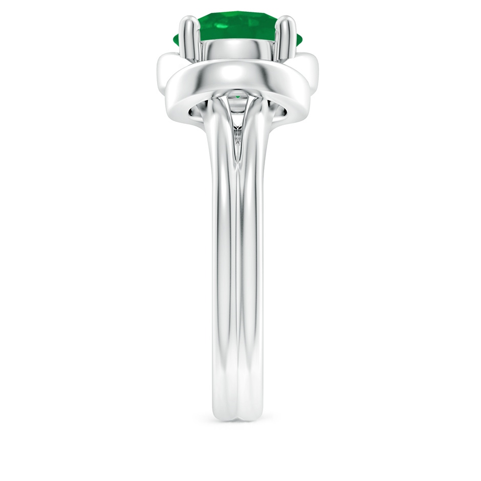 9mm AA Solitaire Emerald Infinity Knot Ring in P950 Platinum side 299