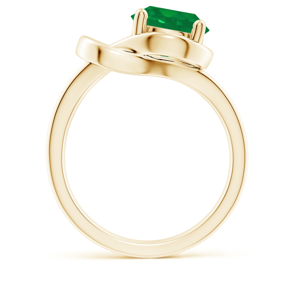 9mm AA Solitaire Emerald Infinity Knot Ring in Yellow Gold side 199