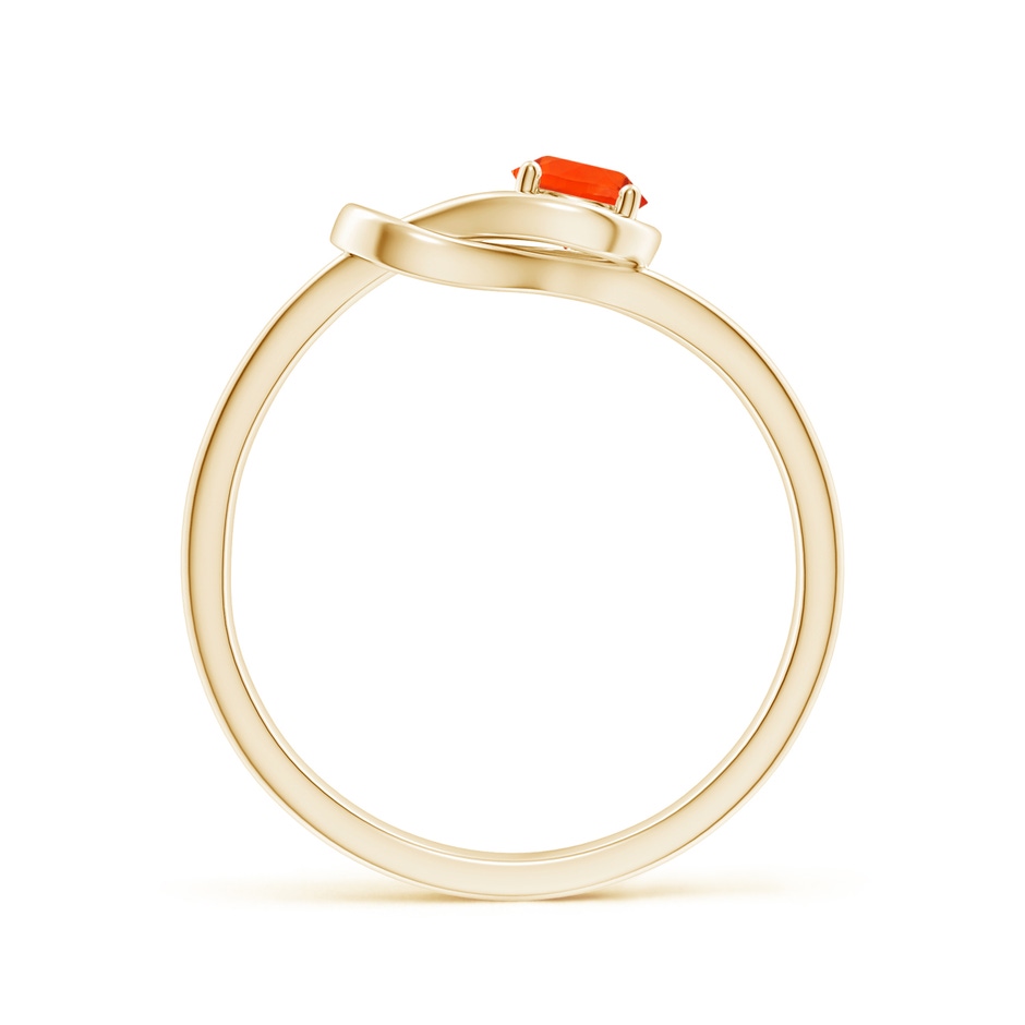 4mm AAA Solitaire Fire Opal Infinity Knot Ring in 18K Yellow Gold side 199