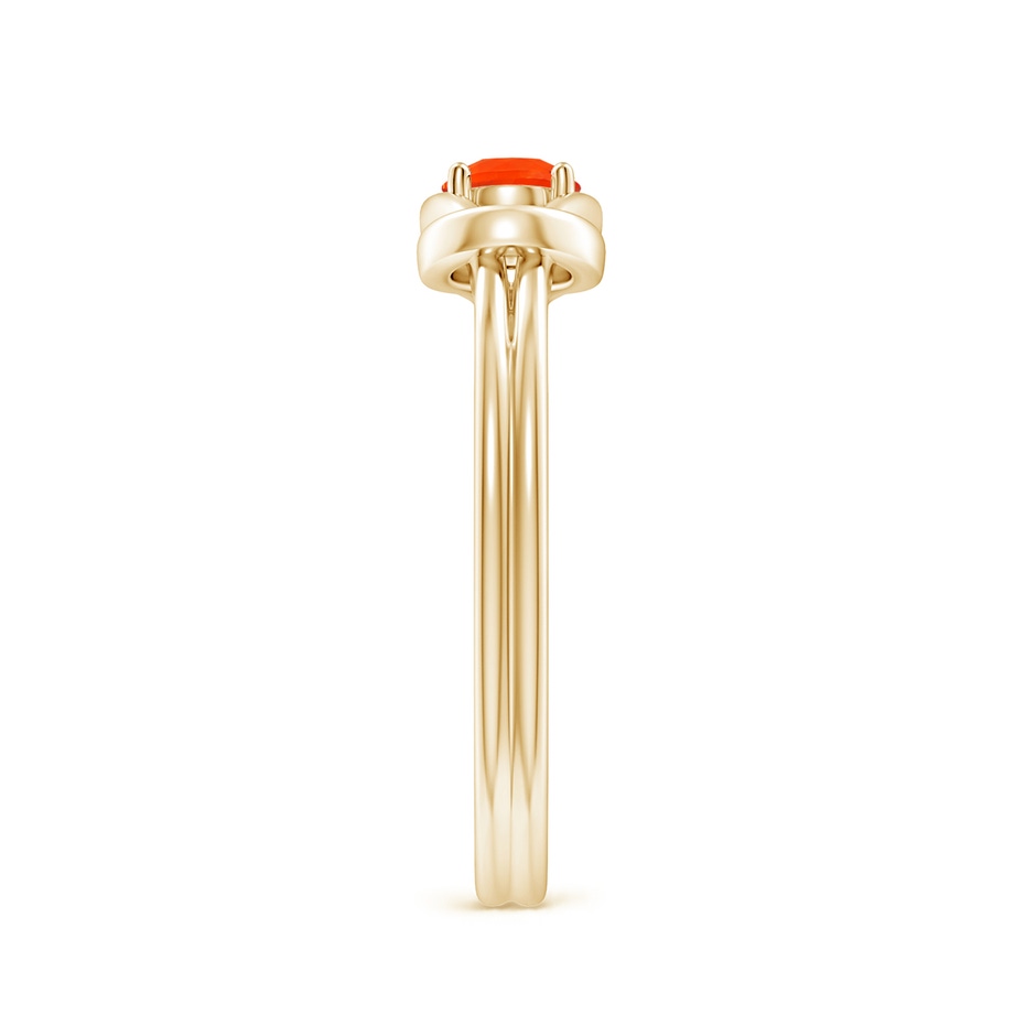4mm AAA Solitaire Fire Opal Infinity Knot Ring in 18K Yellow Gold side 299