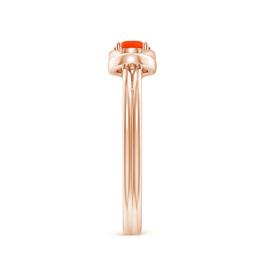 4mm AAA Solitaire Fire Opal Infinity Knot Ring in Rose Gold side 299