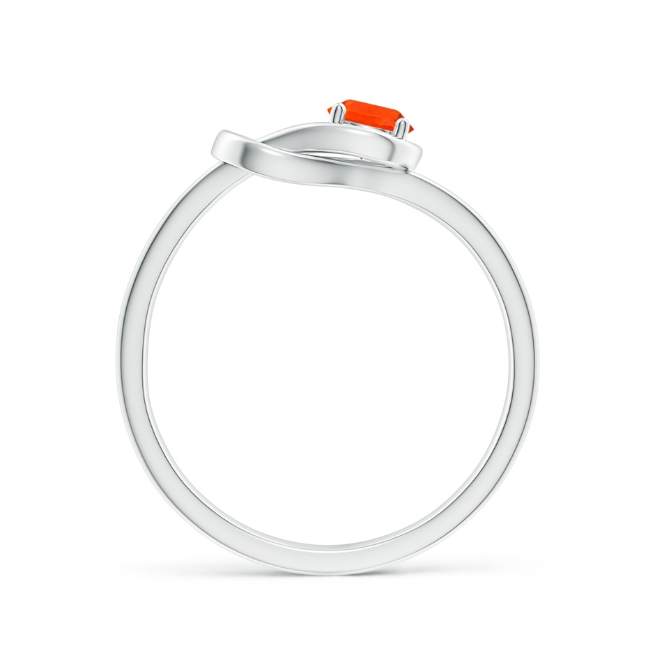 4mm AAA Solitaire Fire Opal Infinity Knot Ring in White Gold side 199