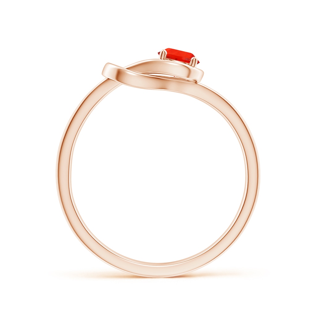4mm AAAA Solitaire Fire Opal Infinity Knot Ring in Rose Gold - side 199
