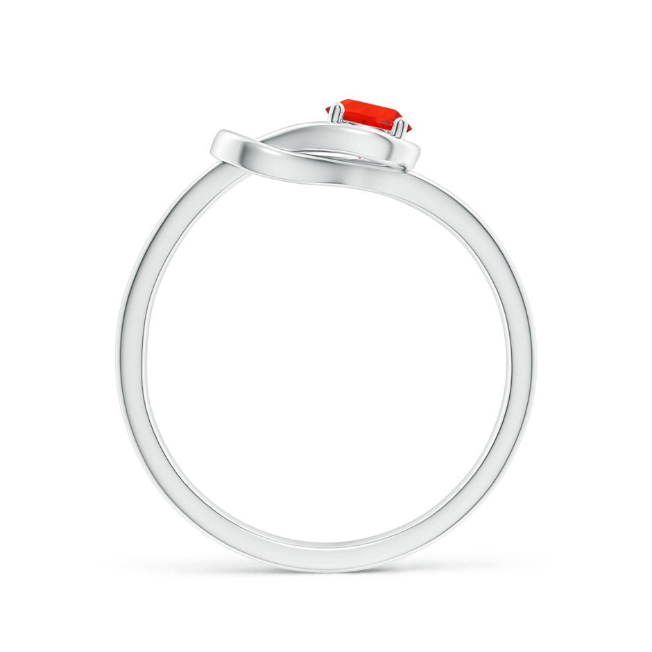 4mm AAAA Solitaire Fire Opal Infinity Knot Ring in White Gold side 199