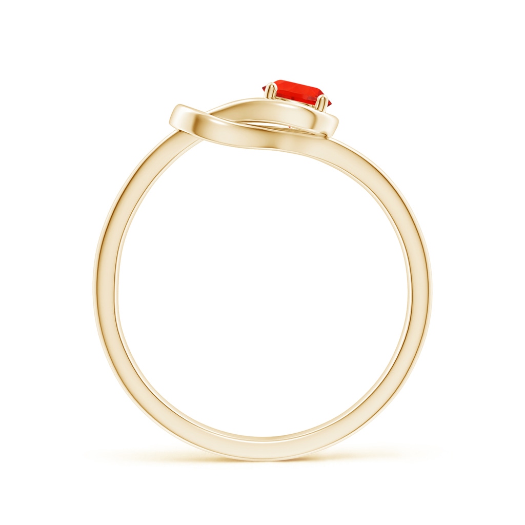 4mm AAAA Solitaire Fire Opal Infinity Knot Ring in Yellow Gold - side 199