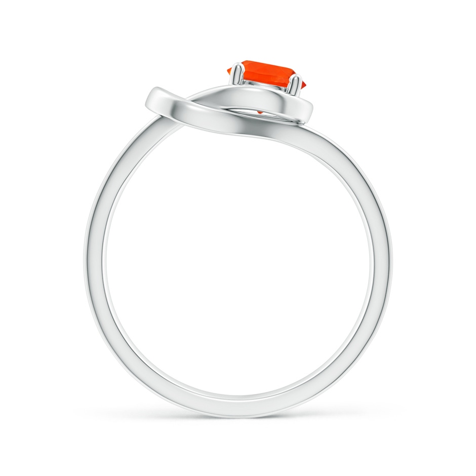 5mm AAA Solitaire Fire Opal Infinity Knot Ring in 18K White Gold side 199
