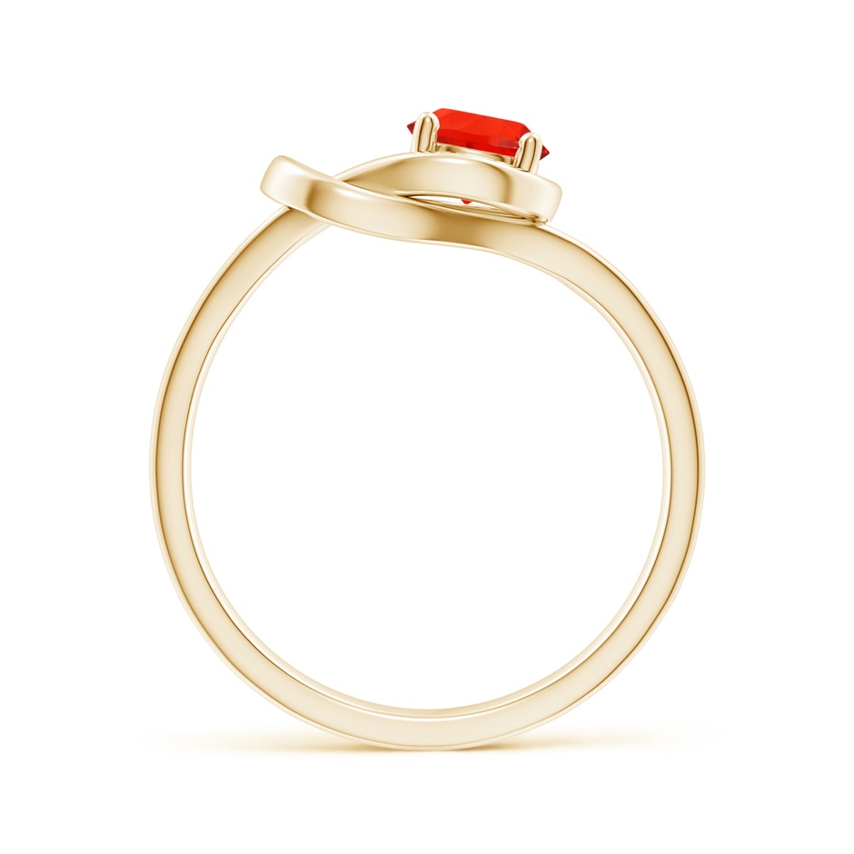 5mm AAAA Solitaire Fire Opal Infinity Knot Ring in Yellow Gold side 199