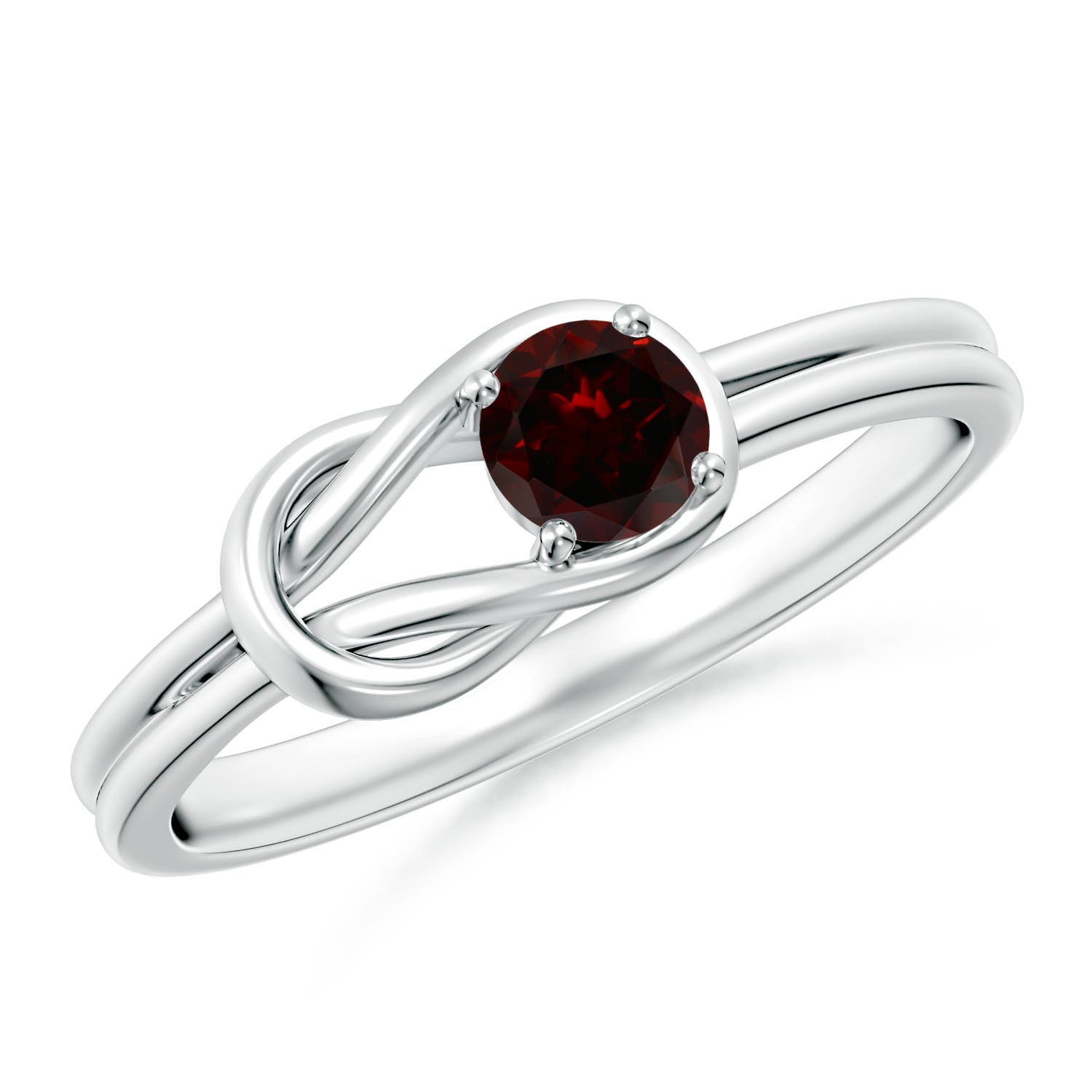 A - Garnet / 0.33 CT / 14 KT White Gold