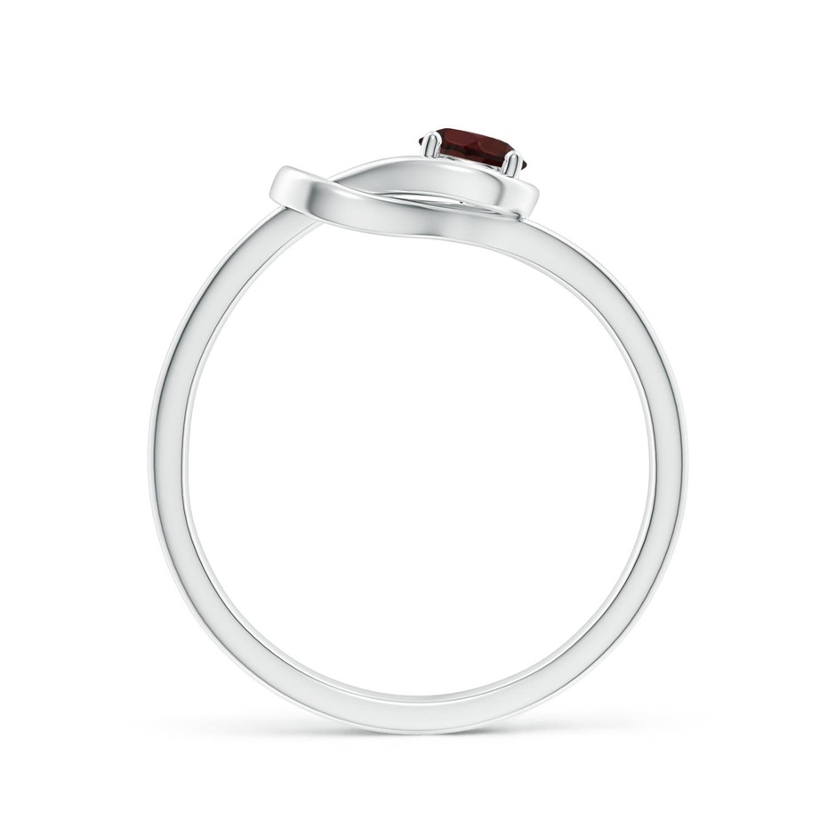 4mm A Solitaire Garnet Infinity Knot Ring in White Gold side 199