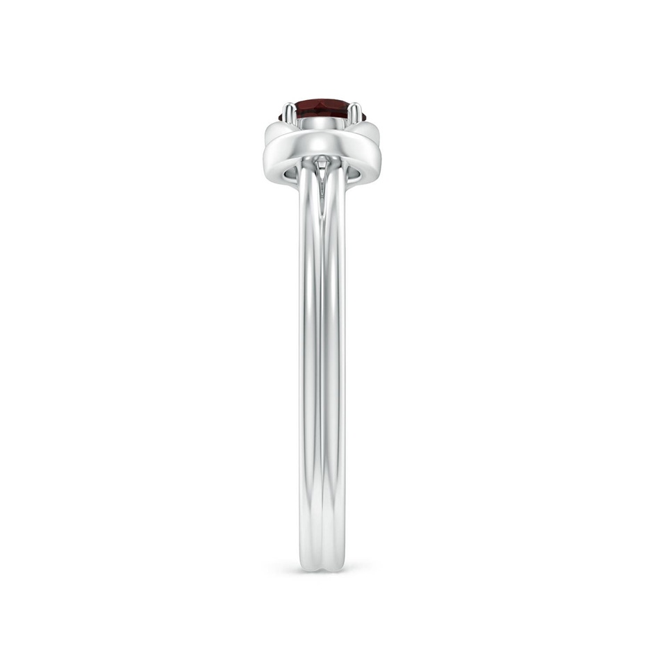 4mm A Solitaire Garnet Infinity Knot Ring in White Gold side 299