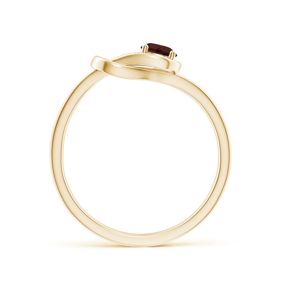 4mm A Solitaire Garnet Infinity Knot Ring in Yellow Gold side 199