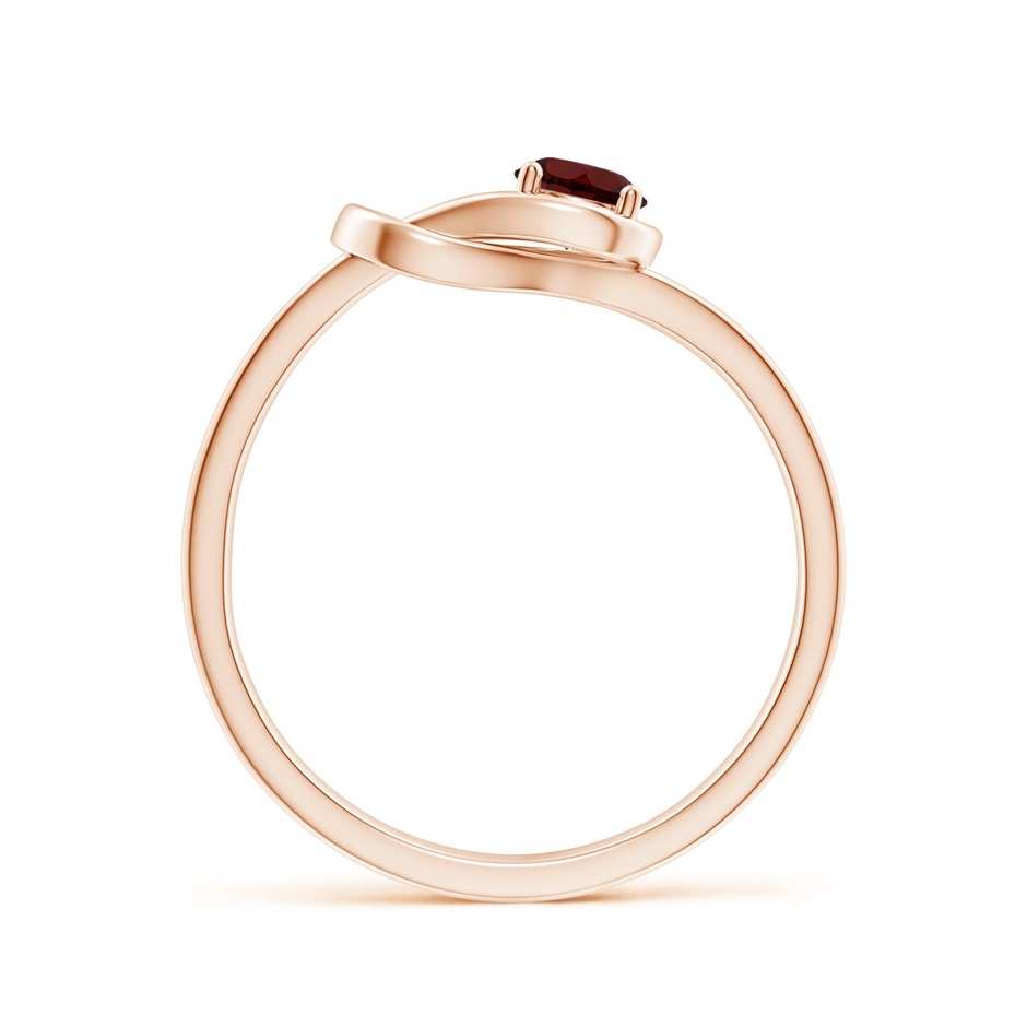 4mm AA Solitaire Garnet Infinity Knot Ring in Rose Gold side 199