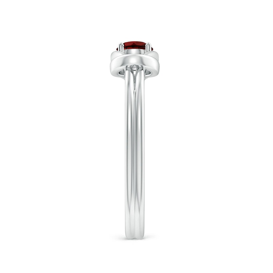 4mm AAA Solitaire Garnet Infinity Knot Ring in S999 Silver side 299