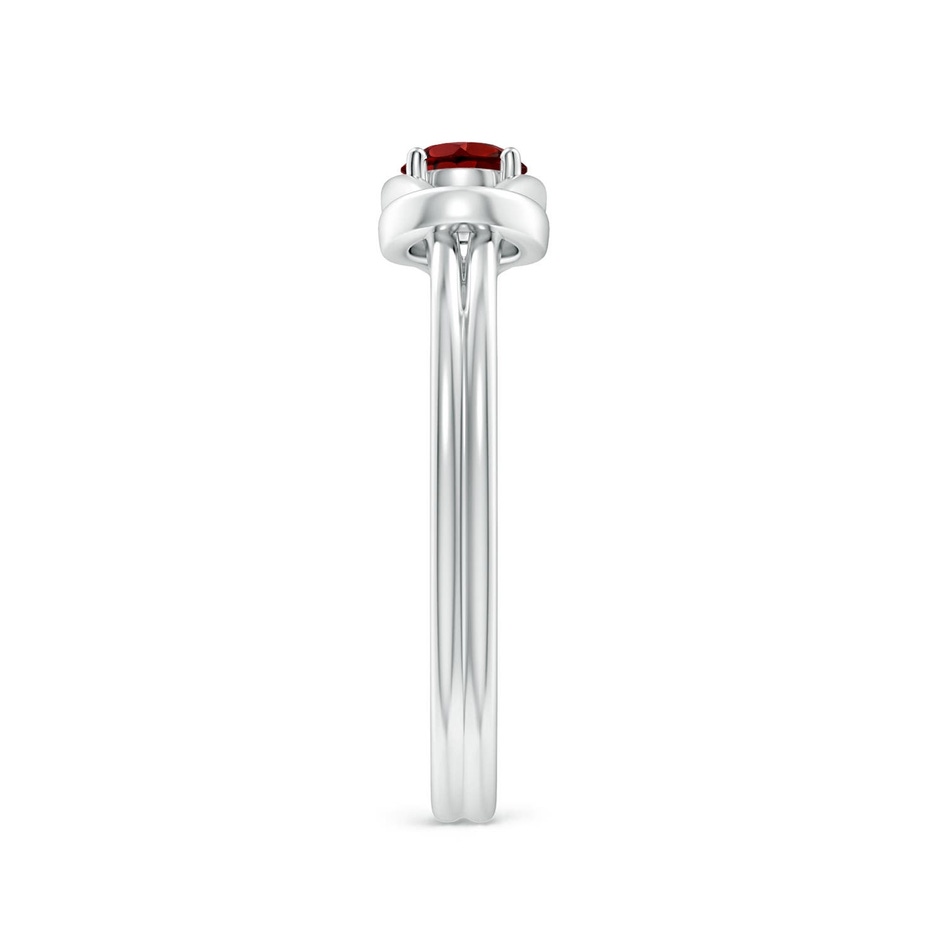 4mm AAAA Solitaire Garnet Infinity Knot Ring in P950 Platinum side 299