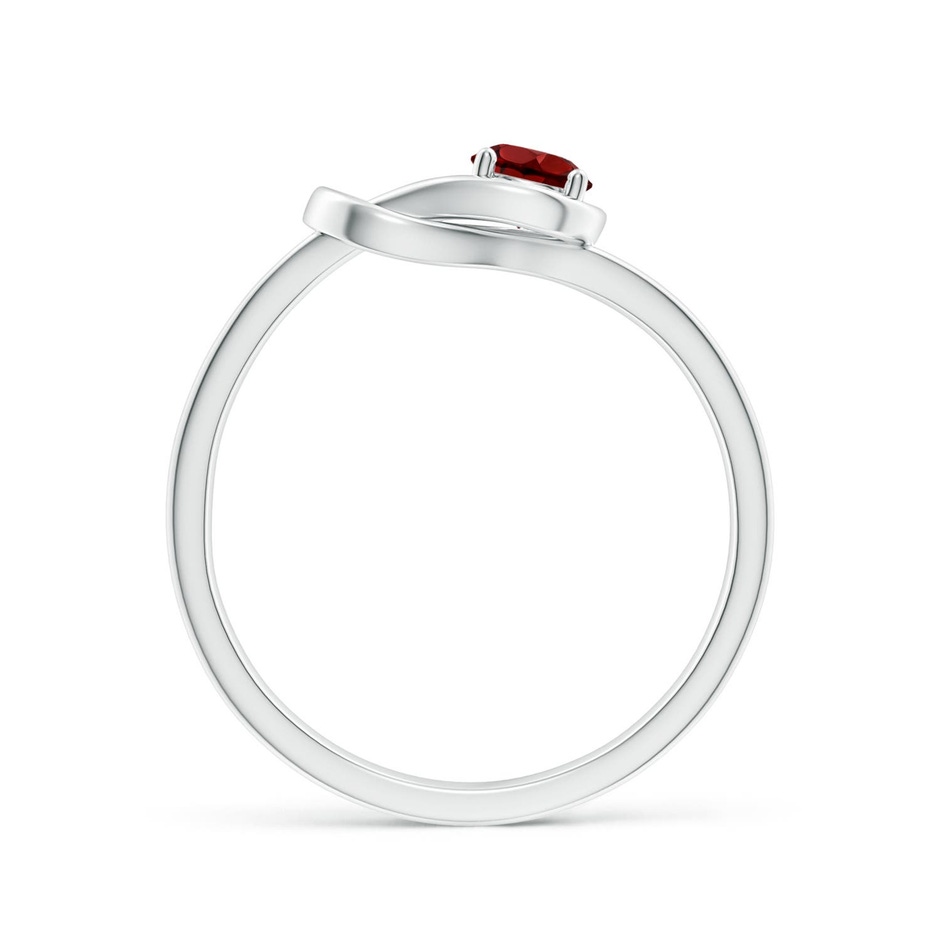 4mm AAAA Solitaire Garnet Infinity Knot Ring in S999 Silver side 199