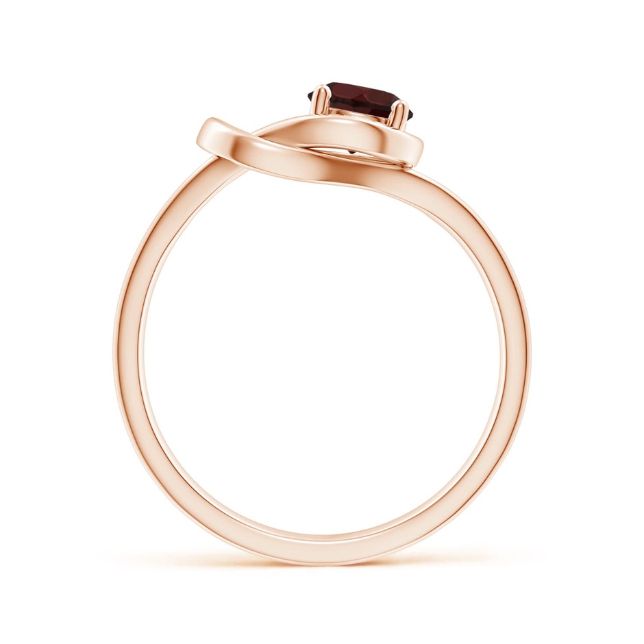 5mm A Solitaire Garnet Infinity Knot Ring in Rose Gold side 199