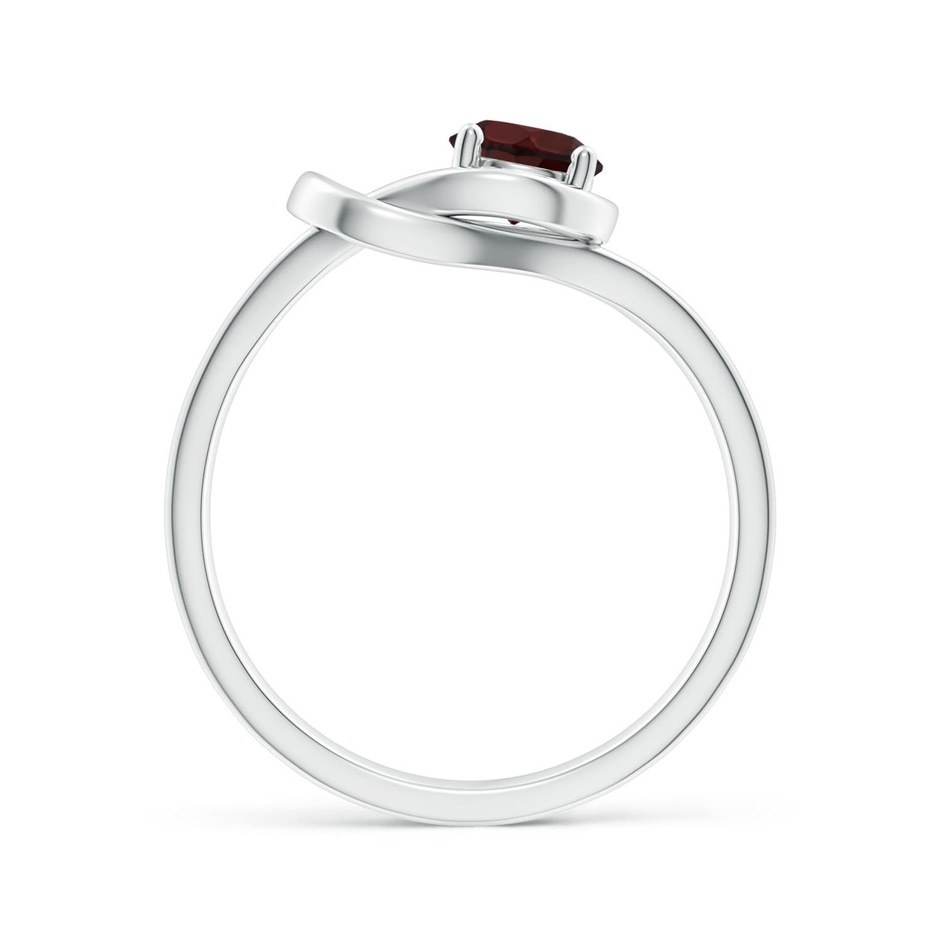 5mm A Solitaire Garnet Infinity Knot Ring in White Gold side 199