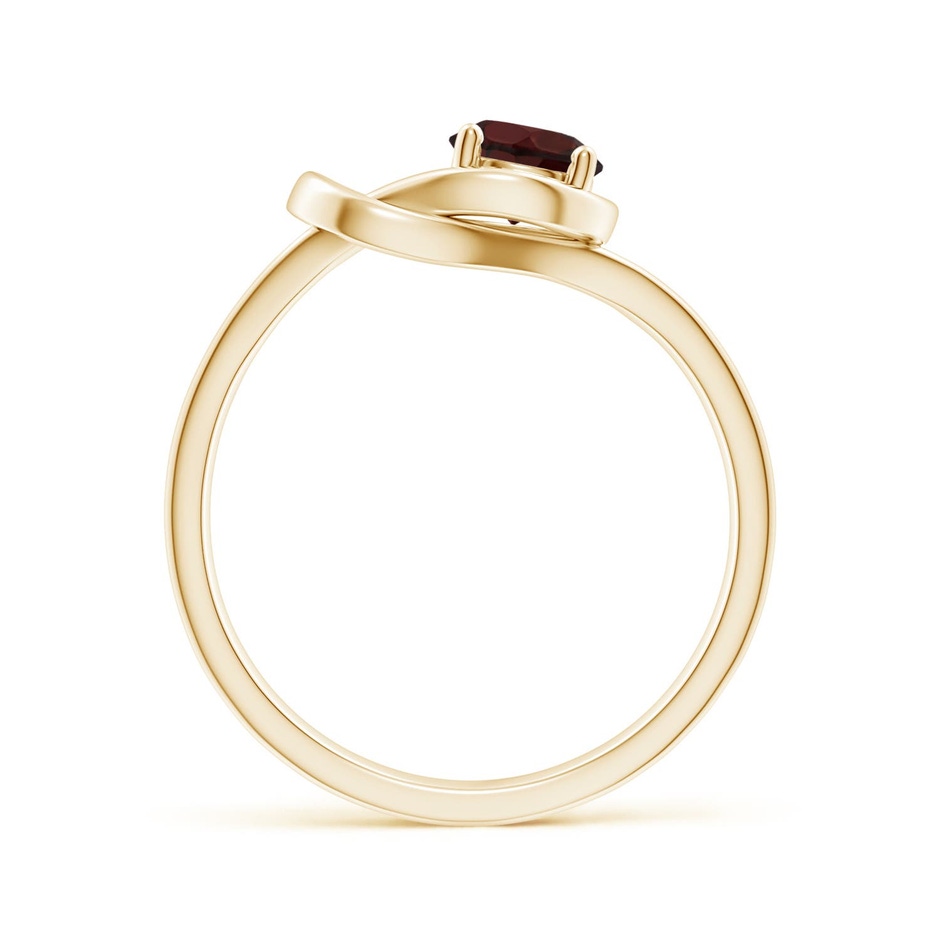 5mm A Solitaire Garnet Infinity Knot Ring in Yellow Gold side 199